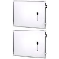 2x stuks magnetische whiteboards met marker met wisser 80 x 60 cm