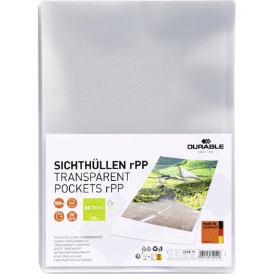 Durable Zichttassen STANDARD rPP DIN A4 Kringloop kunststof, Kunststof 0.10 mm Transparant 247819 100 stuk(s)