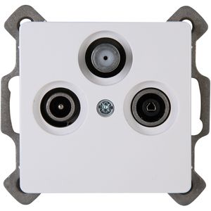 KOPP - Televisie/Radio/Satelliet Contactdoos - Wandcontactdoos Coax - Paris HK05 - Inbouw - Arctic Glans Wit