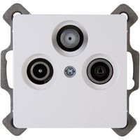 KOPP - Televisie/Radio/Satelliet Contactdoos - Wandcontactdoos Coax - Paris HK05 - Inbouw - Arctic Glans Wit