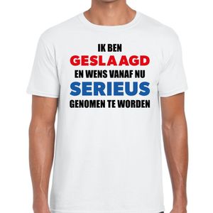 Ik ben geslaagd serieus t-shirt wit heren