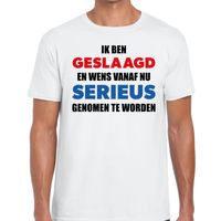 Ik ben geslaagd serieus t-shirt wit heren