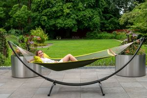 'Arc & American' Green Tweepersoons Hangmatset - 180 kg - Groen - Amerikaan, Spreidstang, Weerbestendig - Tropilex