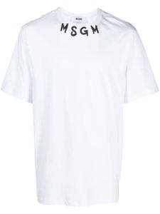 MSGM t-shirt en coton à logo imprimé - Blanc