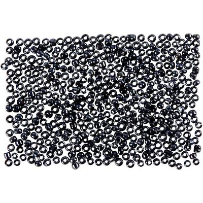 Creativ Company Rocailles, d 1,7 mm, afm 15/0, gatgrootte 0,5-0,8 mm, donkergrijs, 500 gr/ 1 zak