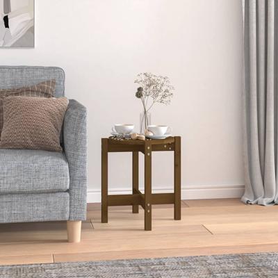Salontafel Ø 42,5x45 cm massief grenenhout honingbruin