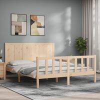 Bedframe met hoofdbord massief hout