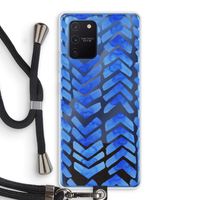 Blauwe pijlen: Samsung Galaxy Note 10 Lite Transparant Hoesje met koord