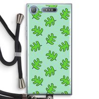 Groene blaadjes: Sony Xperia XZ1 Transparant Hoesje met koord