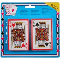 Set van 2x poker/kaartspel speelkaarten geplastificeerd - thumbnail