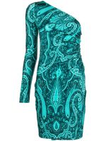 ETRO robe courte asymétrique à motif cachemire - Vert - thumbnail