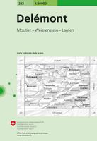 Wandelkaart - Topografische kaart 223 Delémont | Swisstopo