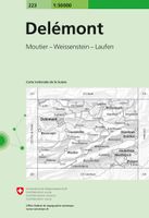 Wandelkaart - Topografische kaart 223 Delémont | Swisstopo - thumbnail