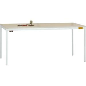 Manuflex LD1906.7035 ESD ESD-werktafel UNIDESK met kunststof plaat, onderstel lichtgrijs RAL 7035, bxdxh = 1200 x 800 x 723-733 mm Grijs-wit (RAL 7035)