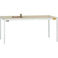 Manuflex LD1906.7035 ESD ESD-werktafel UNIDESK met kunststof plaat, onderstel lichtgrijs RAL 7035, bxdxh = 1200 x 800 x 723-733 mm Grijs-wit (RAL 7035) - thumbnail