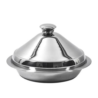 Tajine RVS - Marrakesh - zilver - D24 x H16 cm - Oosterse stoofpan/kookpot