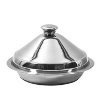 Tajine RVS - Marrakesh - zilver - D24 x H16 cm - Oosterse stoofpan/kookpot