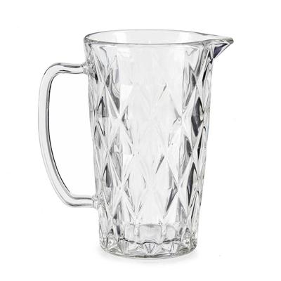Schenkkan/karaf -1 liter - 20 x 12 cm - van glas - limonade karaf - waterkaraf