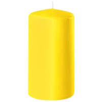 1x Gele cilinderkaars/stompkaars 6 x 12 cm 45 branduren   - - thumbnail