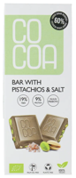 Cocoa Chocolade Pistachios & Salt Reep