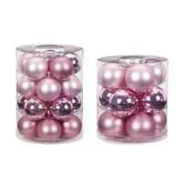 42x stuks glazen kerstballen roze 6 en 8 cm glans en mat - thumbnail