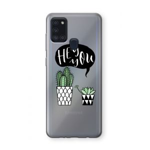 Hey you cactus: Samsung Galaxy A21s Transparant Hoesje