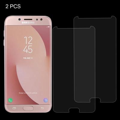 2 stuks voor Galaxy J7 (2017) (Amerikaanse versie) 0.3mm 9H oppervlaktehardheid 2.5D Explosieveilig niet-volledig scherm getemperd glas scherm Film