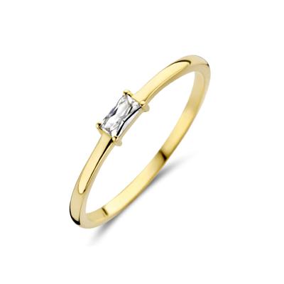 14k Geelgouden Ring met Zirkonia - Geboortesteen April 2,5mm