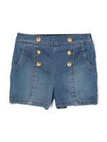 Balmain Kids short en jean à boutons Lion Head - Bleu - thumbnail