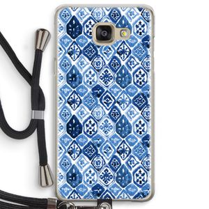 Blauw motief: Samsung Galaxy A5 (2016) Transparant Hoesje met koord
