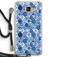 Blauw motief: Samsung Galaxy A5 (2016) Transparant Hoesje met koord