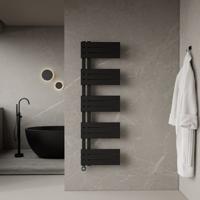 Elektrische Handdoekradiator BWS Russ Links aansluiting 755W 160x50 cm Mat Zwart Boss & Wessing