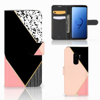 Samsung Galaxy S9 Plus | Book Case | Zwart Roze Vormen