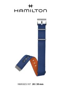 Horlogeband Hamilton H690823107 Onderliggend Nylon/perlon Blauw 20mm