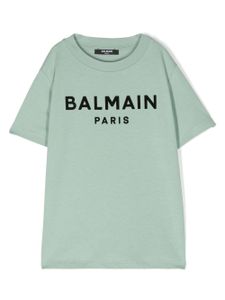 Balmain Kids t-shirt en coton à logo imprimé - Vert