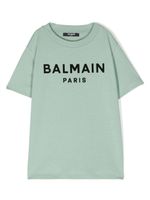 Balmain Kids t-shirt en coton à logo imprimé - Vert