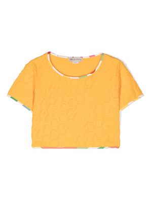 PUCCI Junior t-shirt en coton à imprimé monogrammé - Orange