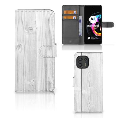 Motorola Edge 20 Lite | Book Style Case | White Wood