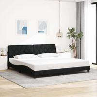 Bedframe zonder matras stof zwart 200x200 cm