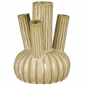 Felipe Tulpenvaas - handgemaakt - keramiek - beige - H27 x D20 cm