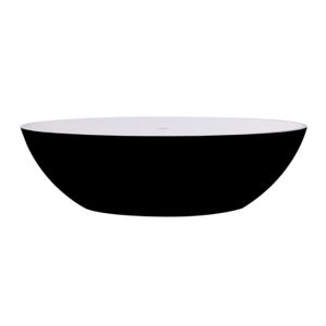 Best Design Vrijstaand Bad Solid Surface 180 x 85 cm Bicolor Mat Zwart/Wit