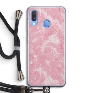 Abstract Painting Pink: Samsung Galaxy A40 Transparant Hoesje met koord