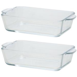 Rechthoekige glazen kleine ovenschaal - 6x - 500 ml - 16 x 11 x 4,5 cm - Ovenschotel schalen