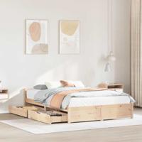Bedframe zonder matras massief grenenhout 135x190 cm