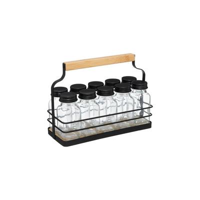 Kruidenrekje - 10 kruidenpotjes - 21 x 16 cm - metaal?- kruiden potjes - keuken