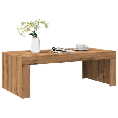Salontafel 102x50x35 cm bewerkt hout artisanaal eikenkleurig