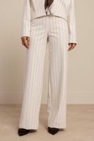 Studio Anneloes Lexie Bonded Pinstripe Trousers 13471 Broek 1474 Kit/new Army