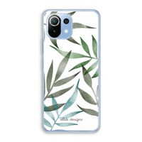 Tropical watercolor leaves: Xiaomi Mi 11 Lite Transparant Hoesje