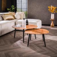 LifestyleFurn Salontafel Edison Acaciahout, Set van 2 stuks - Massief acacia naturel - Organisch - thumbnail