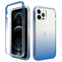 iPhone 12 Pro hoesje - Full body - 2 delig - Shockproof - Siliconen - TPU - Blauw - thumbnail
